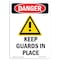 Signmission OSHA Danger Sign, Keep Guards In Place, 24in X 18in Decal, 18" W, 24" H, Portrait OS-DS-D-1824-V-1388 - alternate 1